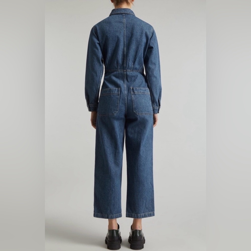 Lisa Says Gah- Farrah Denim Jumpsuit-Coveralls in vintage indigo. Size L - Picture 2 of 9